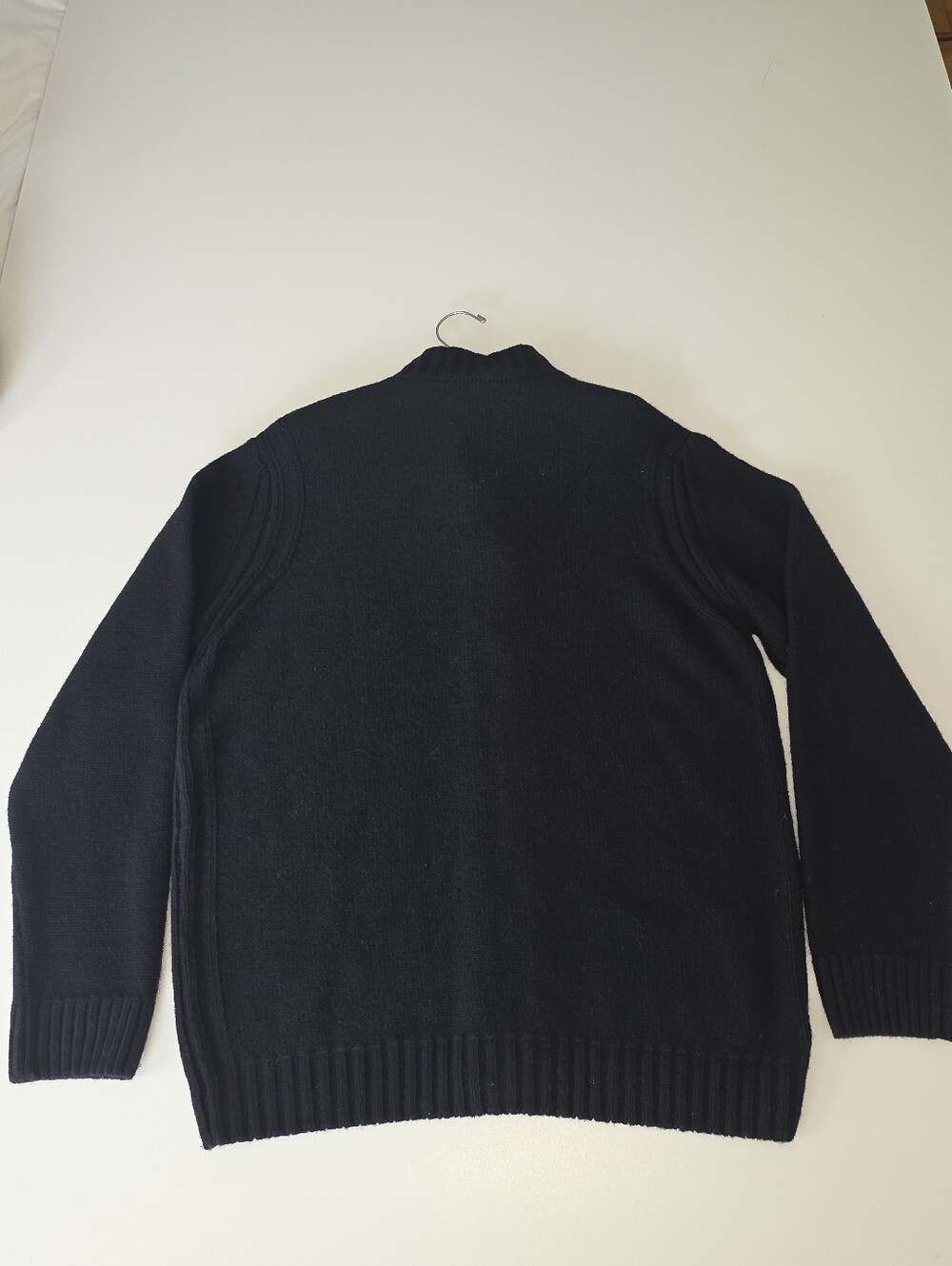 Emozioni Uomo Italian Wool Blend Dual-Zip Button Waffle Knit Sweater Jacket. XL - Picture 4 of 9
